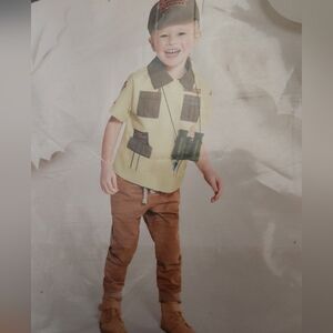 Hide and Eek New‎ Toddler Park Ranger Halloween Costume Shirt and Hat Size 4-5t